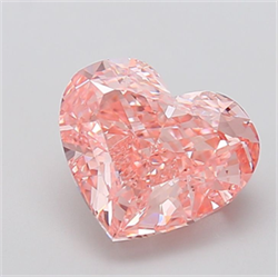 Picture of Lab Grown Diamond 5.02 Carats, Heart with  Cut, Fancy Vivid Pink Color, VS1 Clarity and Certified by IGI