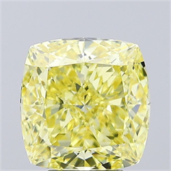 Picture of Lab Grown Diamond 4.61 Carats, CUSHION MODIFIED with  Cut, Fancy Intense Yellow Color, VVS2 Clarity and Certified by IGI