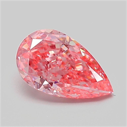 Picture of Lab Grown Diamond 1.24 Carats, Pear with  Cut, Fancy Vivid Pink Color, VVS2 Clarity and Certified by IGI