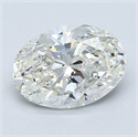 Natural Diamond 1.30 Carats, Oval with  Cut, H Color, SI1 Clarity and Certified by GIA
