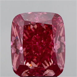 Picture of Lab Grown Diamond 3.08 Carats, CUSHION MODIFIED with  Cut, Fancy Vivid Pink Color, VS1 Clarity and Certified by IGI