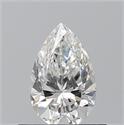 Natural Diamond 0.50 Carats, Pear with  Cut, H Color, VVS1 Clarity and Certified by GIA