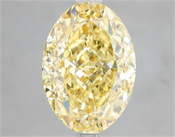 Picture of Lab Grown Diamond 5.10 Carats, Oval with  Cut, Fancy Vivid Yellow Color, VS1 Clarity and Certified by IGI