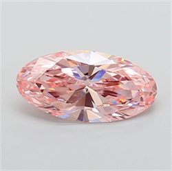 Picture of Lab Grown Diamond 4.05 Carats, Oval with  Cut, Fancy Vivid Pink Color, VS1 Clarity and Certified by IGI