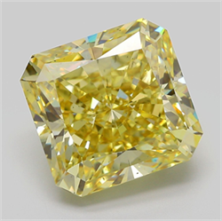 Picture of Lab Grown Diamond 12.03 Carats, SQUARE RADIANT with  Cut, Fancy Intense Yellow Color, VS2 Clarity and Certified by IGI