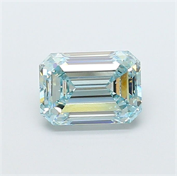 Picture of Lab Grown Diamond 2.07 Carats, Emerald with  Cut, Fancy Intense Green Color, VS1 Clarity and Certified by IGI