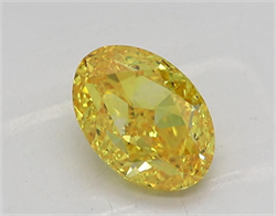 Picture of Lab Grown Diamond 1.55 Carats, Oval with  Cut, Fancy Vivid Yellow Color, VS1 Clarity and Certified by IGI