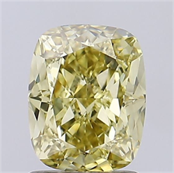 Picture of Lab Grown Diamond 1.64 Carats, CUSHION MODIFIED with  Cut, Fancy Yellow Color, VVS2 Clarity and Certified by IGI