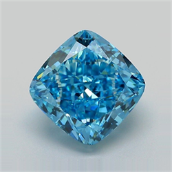 Picture of Lab Grown Diamond 3.53 Carats, CUSHION MODIFIED with  Cut, Fancy Vivid Blue Color, VVS2 Clarity and Certified by IGI
