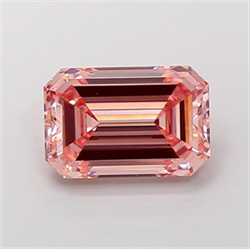 Picture of Lab Grown Diamond 3.02 Carats, Emerald with  Cut, Fancy Intense Pink Color, VS2 Clarity and Certified by IGI