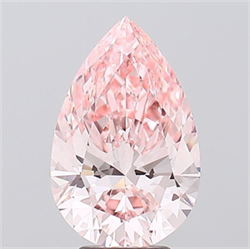 Picture of Lab Grown Diamond 4.56 Carats, Pear with  Cut, Fancy Vivid Pink Color, VS1 Clarity and Certified by IGI