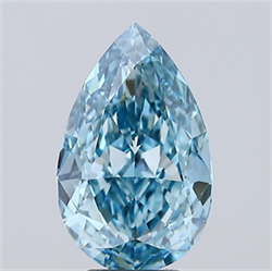 Picture of Lab Grown Diamond 4.53 Carats, Pear with  Cut, Fancy Vivid Blue Color, VS1 Clarity and Certified by IGI