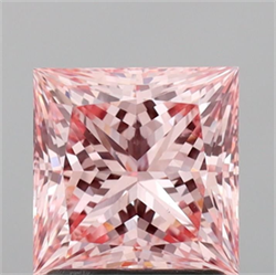 Picture of Lab Grown Diamond 1.55 Carats, Princess with  Cut, Fancy Intense Pink Color, VS1 Clarity and Certified by IGI