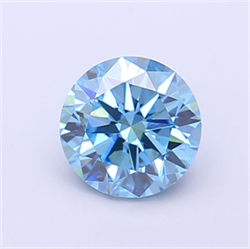 Picture of Lab Grown Diamond 1.23 Carats, Round with Excellent Cut, Fancy Vivid Blue Color, VS1 Clarity and Certified by IGI
