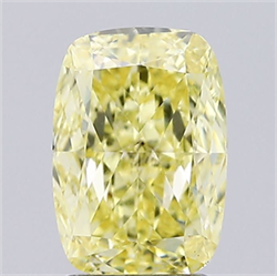 Picture of Lab Grown Diamond 2.09 Carats, CUSHION MODIFIED with  Cut, Fancy Vivid Yellow Color, VS1 Clarity and Certified by IGI