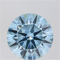 Picture of Lab Grown Diamond 3.09 Carats, Round with Ideal Cut, Fancy Vivid Blue Color, VS1 Clarity and Certified by IGI