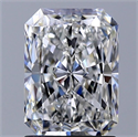 Natural Diamond 1.71 Carats, Radiant with  Cut, F Color, VS2 Clarity and Certified by GIA