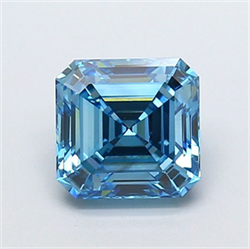 Picture of Lab Grown Diamond 2.09 Carats, Asscher with  Cut, Fancy Vivid Blue Color, VS1 Clarity and Certified by IGI