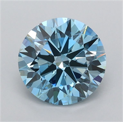 Picture of Lab Grown Diamond 1.47 Carats, Round with Ideal Cut, Fancy Vivid Blue Color, VVS1 Clarity and Certified by IGI