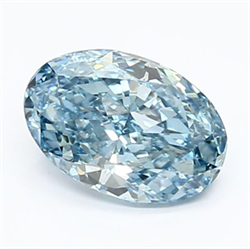Picture of Lab Grown Diamond 1.39 Carats, Oval with  Cut, Fancy Vivid Blue Color, VS1 Clarity and Certified by IGI