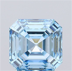 Picture of Lab Grown Diamond 1.64 Carats, Asscher with  Cut, Fancy Intense Blue Color, VVS1 Clarity and Certified by IGI