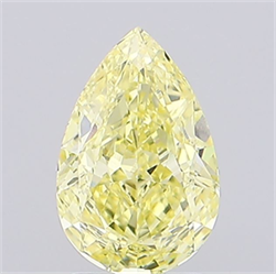 Picture of Lab Grown Diamond 2.04 Carats, Pear with  Cut, Fancy Intense Yellow Color, VVS2 Clarity and Certified by IGI
