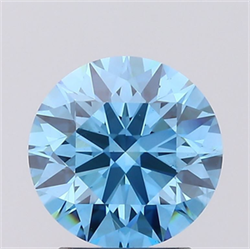 Picture of Lab Grown Diamond 2.19 Carats, Round with Ideal Cut, Fancy Vivid Blue Color, VS1 Clarity and Certified by IGI
