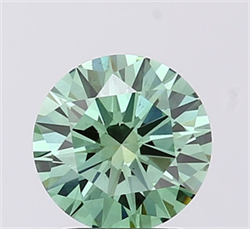 Picture of Lab Grown Diamond 1.68 Carats, Round with Excellent Cut, Fancy Vivid Green Color, VS1 Clarity and Certified by IGI