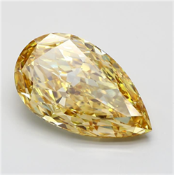 Picture of Lab Grown Diamond 18.10 Carats, Pear with  Cut, Fancy Vivid Yellow Color, VVS2 Clarity and Certified by IGI