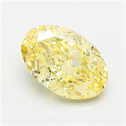 Picture of Lab Grown Diamond 2.00 Carats, Oval with  Cut, Fancy Intense Yellow Color, VS1 Clarity and Certified by IGI