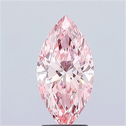 Picture of Lab Grown Diamond 2.87 Carats, Marquise with  Cut, Fancy Vivid Pink Color, VVS2 Clarity and Certified by IGI