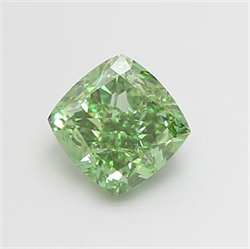 Picture of Lab Grown Diamond 1.52 Carats, CUSHION MODIFIED with  Cut, Fancy Vivid Green Color, VS2 Clarity and Certified by IGI