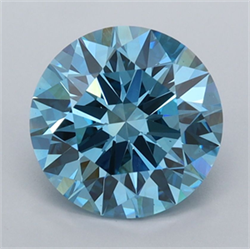 Picture of Lab Grown Diamond 2.51 Carats, Round with Ideal Cut, Fancy Vivid Blue Color, VVS2 Clarity and Certified by IGI