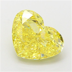 Picture of Lab Grown Diamond 2.23 Carats, Heart with  Cut, Fancy Vivid Yellow Color, VS2 Clarity and Certified by IGI