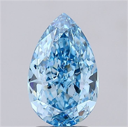 Picture of Lab Grown Diamond 3.23 Carats, Pear with  Cut, Fancy Vivid Blue Color, VS2 Clarity and Certified by IGI