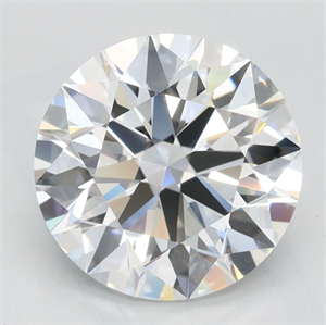 Picture of Lab Grown Diamond 2.96 Carats, Round with Excellent Cut, D Color, VVS2 Clarity and Certified by GIA