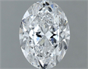 Natural Diamond 1.30 Carats, Oval with  Cut, D Color, SI2 Clarity and Certified by GIA