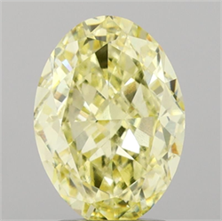Picture of Lab Grown Diamond 3.03 Carats, Oval with  Cut, Fancy Yellow Color, VVS2 Clarity and Certified by IGI