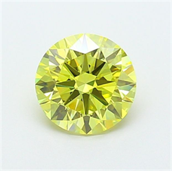 Picture of Lab Grown Diamond 1.42 Carats, Round with Excellent Cut, Fancy Vivid Yellow Color, VS1 Clarity and Certified by IGI