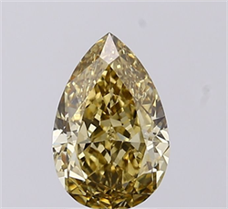 Picture of Lab Grown Diamond 1.57 Carats, Pear with  Cut, Fancy Yellow Color, VS1 Clarity and Certified by IGI