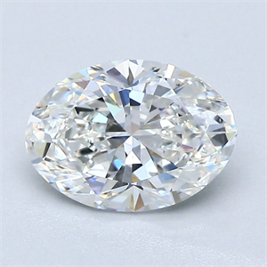 Foto Diamante Natural 1.31 quilates, Ovalado , Color F, claridad SI1 y certificado GIA de
