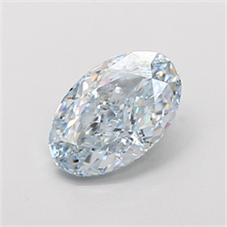 Picture of Lab Grown Diamond 2.68 Carats, Oval with  Cut, Fancy Blue Color, VVS1 Clarity and Certified by IGI