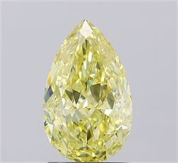 Picture of Lab Grown Diamond 1.87 Carats, Pear with  Cut, Fancy Intense Yellow Color, VVS2 Clarity and Certified by IGI