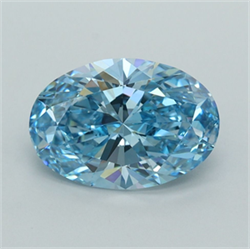 Picture of Lab Grown Diamond 2.03 Carats, Oval with  Cut, Fancy Vivid Blue Color, VVS1 Clarity and Certified by IGI
