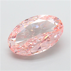 Picture of Lab Grown Diamond 6.01 Carats, Oval with  Cut, Fancy Intense Pink Color, VVS2 Clarity and Certified by IGI
