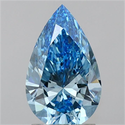 Picture of Lab Grown Diamond 2.08 Carats, Pear with  Cut, Fancy Vivid Blue Color, VS1 Clarity and Certified by IGI