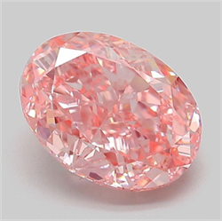 Picture of Lab Grown Diamond 2.90 Carats, Oval with  Cut, Fancy Vivid Pink Color, VVS2 Clarity and Certified by IGI