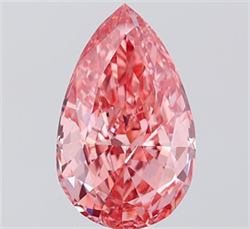Picture of Lab Grown Diamond 3.06 Carats, Pear with  Cut, Fancy Vivid Pink Color, VS2 Clarity and Certified by IGI
