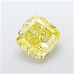 Picture of Lab Grown Diamond 3.01 Carats, CUSHION MODIFIED with  Cut, Fancy Intense Yellow Color, VS2 Clarity and Certified by IGI