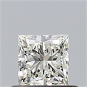 Natural Diamond 0.50 Carats, Princess with  Cut, J Color, VVS1 Clarity and Certified by GIA